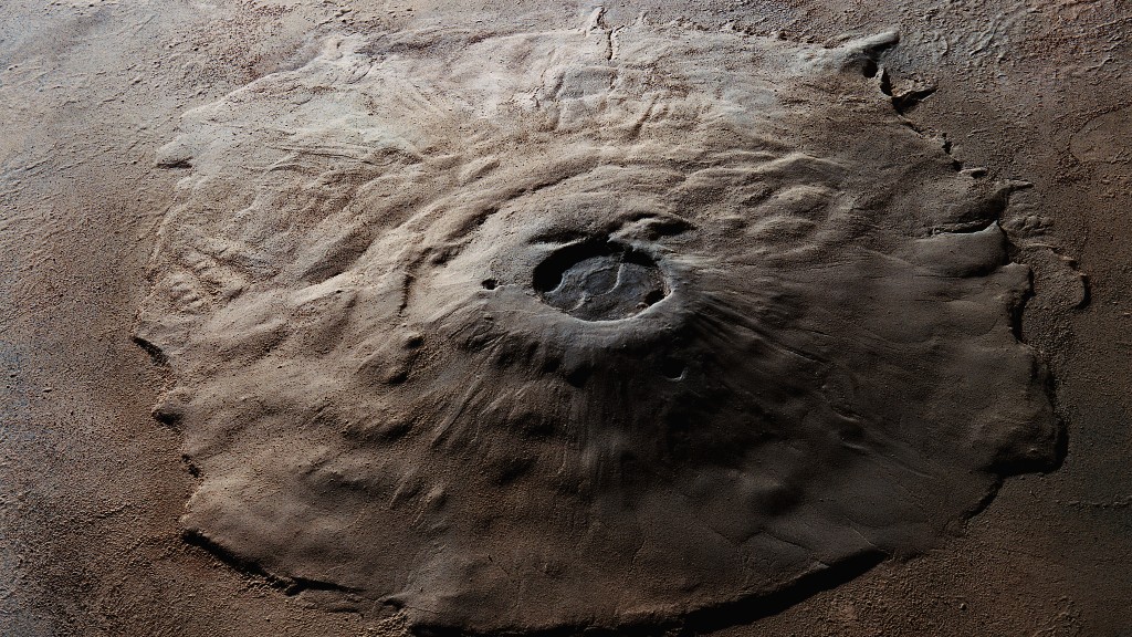 Cosmic Giant Olympus Mons, the Tallest Mountain in the Solar System on Mars