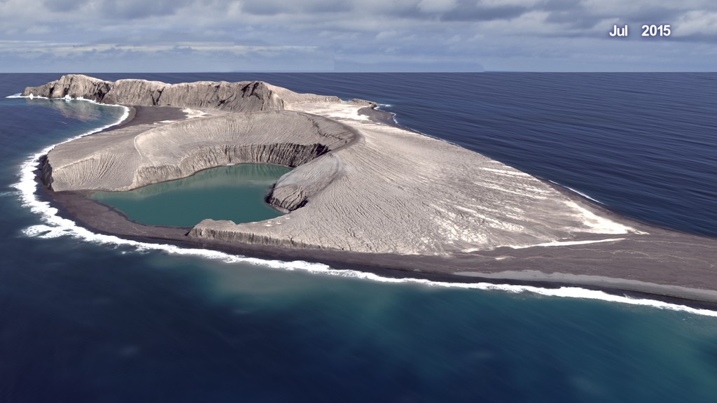 Nameless Island in the Pacific Tiny New Land Born from 2022 Underwater Eruption