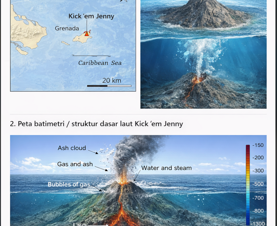 Submerged Undersea Volcano Kick ’em Jenny, the Active Seafloor Threat Capable of Triggering Small Tsunamis